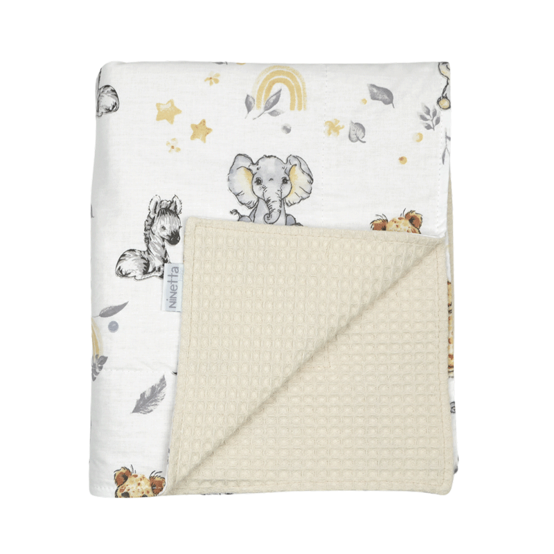 Κουβέρτα αγκαλιάς πικέ διπλής όψης μπεζ-164Κ