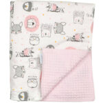 Κουβέρτα αγκαλιάς πικέ διπλής όψης ροζ-164Κ