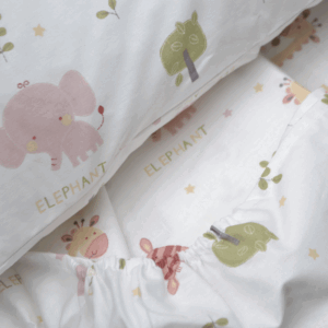 Σεντόνια κούνιας ζωάκια ροζ-498