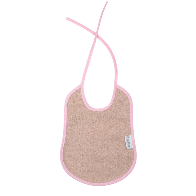 Σαλιάρα δετή με κορδόνι ροζ-600