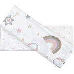 Σεντονάκια λίκνου κουδουνίστρα ροζ - 478